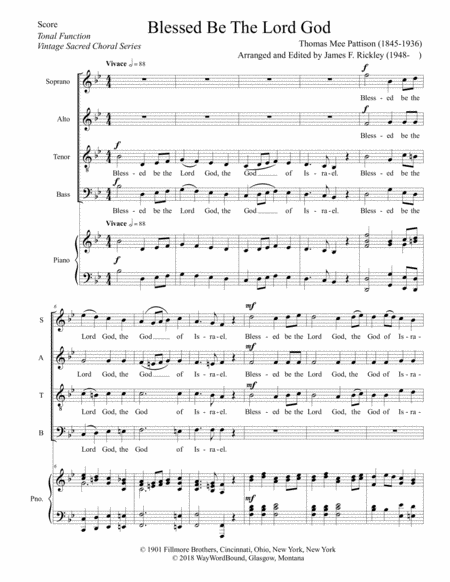 Blessed Be The Lord God Sheet Music