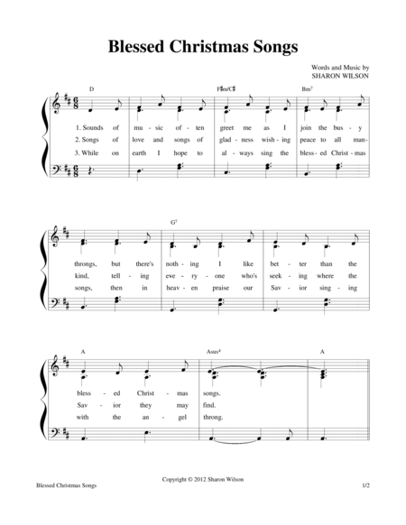 Blessed Christmas Songs Sheet Music