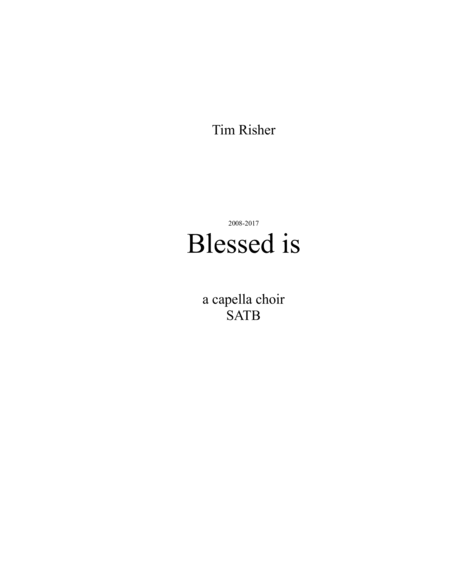 Blessed Is Sheet Music