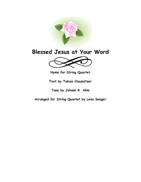 Blessed Jesus At Your Word Sheet Music