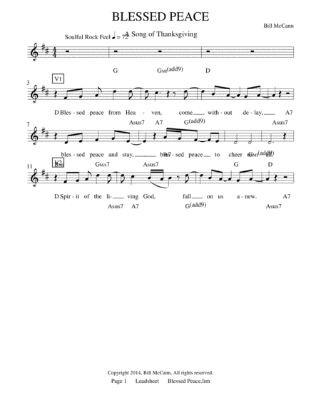 Blessed Peace Sheet Music