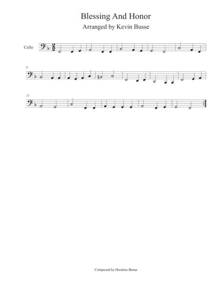 Blessing And Honor Cello Sheet Music