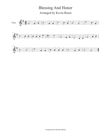 Free Sheet Music Blessing And Honor Flute