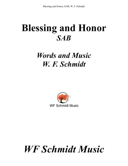 Free Sheet Music Blessing And Honor