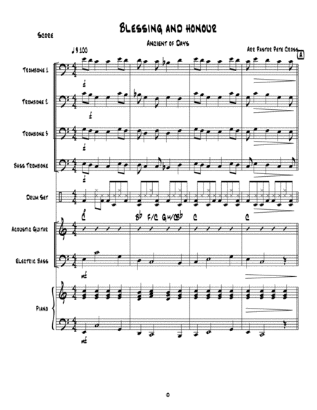 Blessing And Honour Trombone Praise Sheet Music