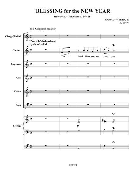 Free Sheet Music Blessing For The New Year