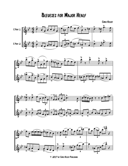 Bleueses For Major Healy Duet For C Instruments Sheet Music