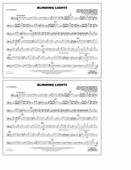 Blinding Lights Arr Matt Conaway 2nd Trombone Sheet Music