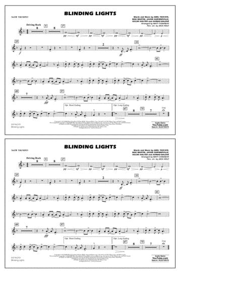 Blinding Lights Arr Matt Conaway 3rd Bb Trumpet Sheet Music