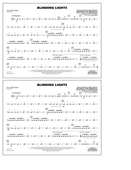 Blinding Lights Arr Matt Conaway Aux Percussion Sheet Music