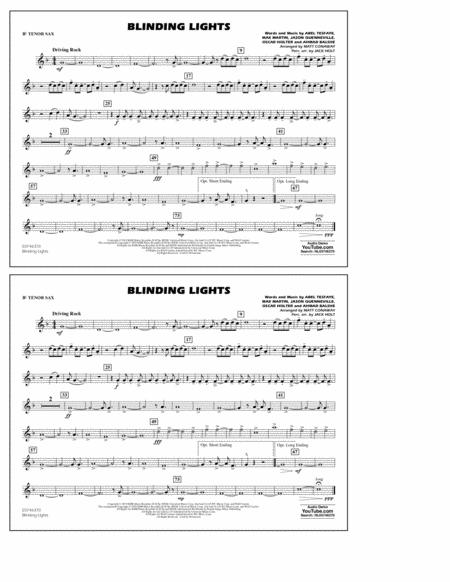 Blinding Lights Arr Matt Conaway Bb Tenor Sax Sheet Music