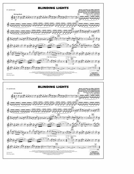 Blinding Lights Arr Matt Conaway Eb Alto Sax Sheet Music