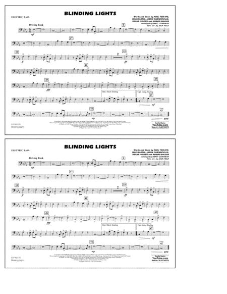 Blinding Lights Arr Matt Conaway Electric Bass Sheet Music