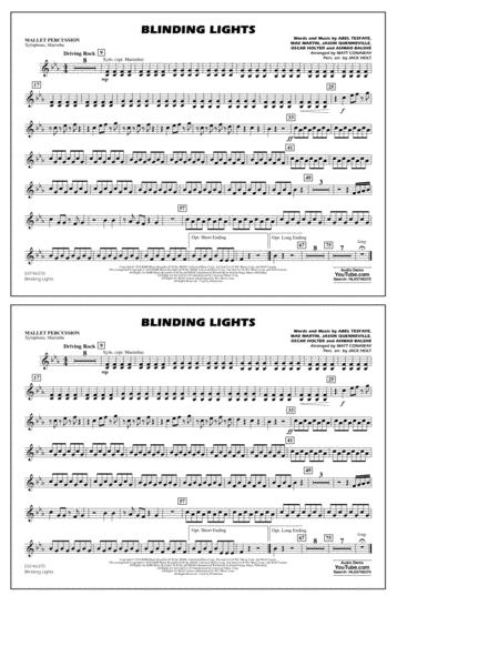 Blinding Lights Arr Matt Conaway Mallet Percussion Sheet Music