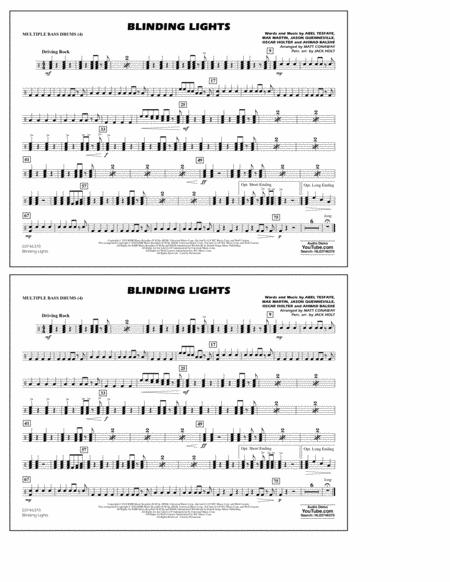 Blinding Lights Arr Matt Conaway Multiple Bass Drums Sheet Music