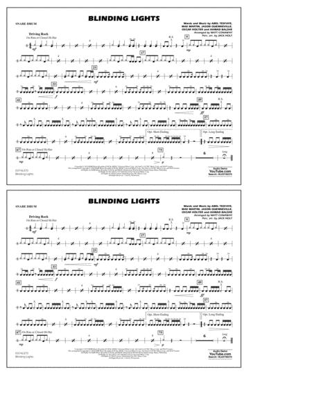 Free Sheet Music Blinding Lights Arr Matt Conaway Snare Drum