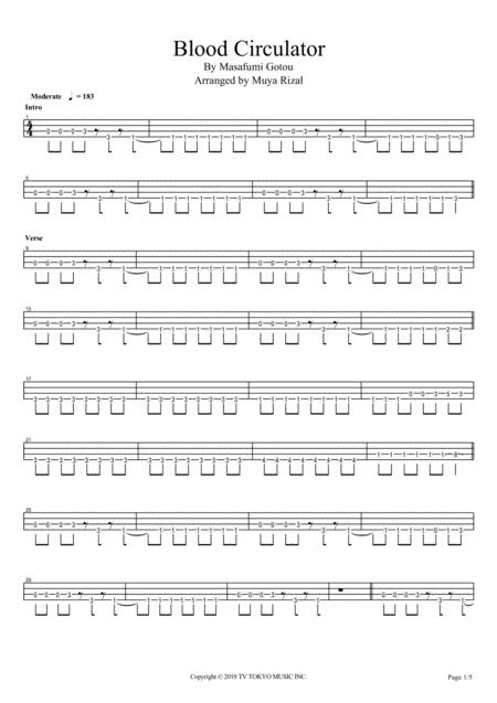 Blood Circulator Asian Kung Fu Generation Bass Tab Sheet Music