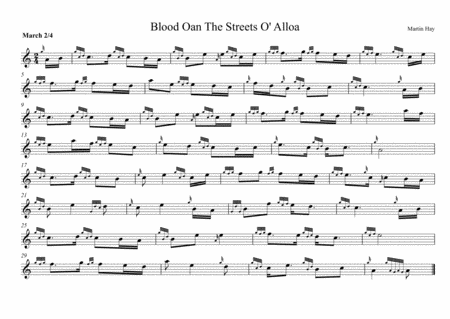 Free Sheet Music Blood Oan The Streets O Alloa