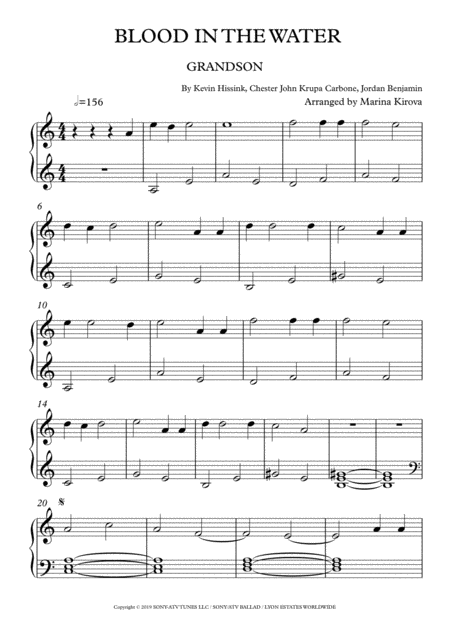 Free Sheet Music Blood Water