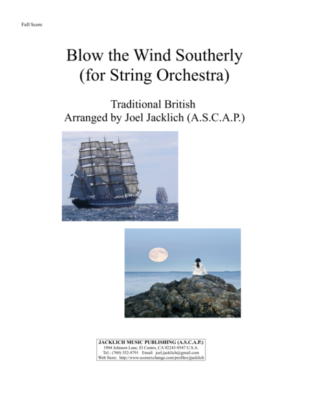 Free Sheet Music Blow The Wind Southerly For String Orchestra