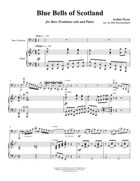 Blue Bells Of Scotland For Bass Trombone And Piano Sheet Music