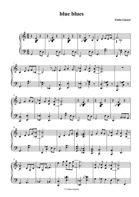 Blue Blues Sheet Music