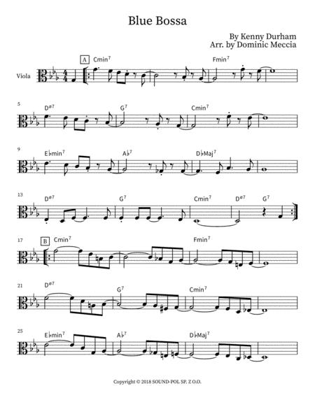 Blue Bossa Viola Sheet Music