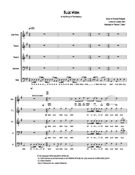 Blue Moon Tttbb Sheet Music