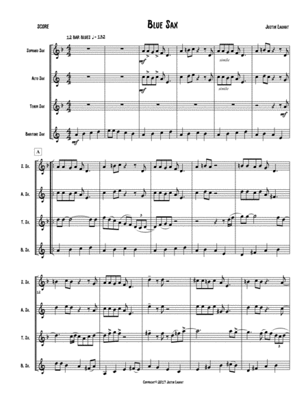 Free Sheet Music Blue Sax