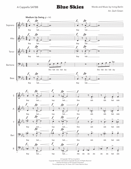 Blue Skies Sheet Music