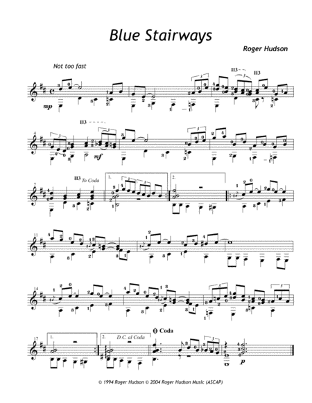 Free Sheet Music Blue Stairways