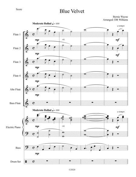 Blue Velvet Flute Choir Sheet Music