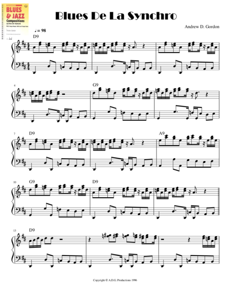 Free Sheet Music Blues De La Synchro