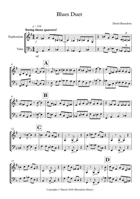 Blues Duet For Euphonium And Tuba Sheet Music