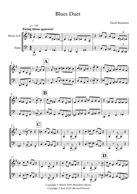 Blues Duet For French Horn And Tuba Sheet Music