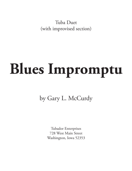 Free Sheet Music Blues Impromptu