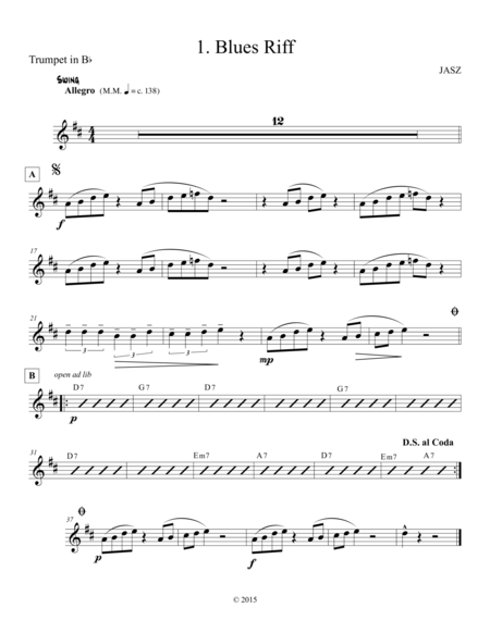 Blues Riff Trumpet Sheet Music