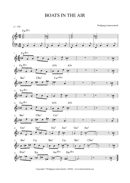 Boats In The Air F Sheet Music