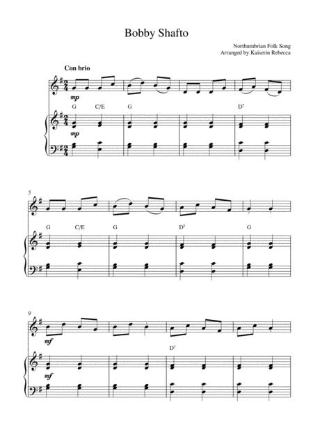 Free Sheet Music Bobby Shafto Violin Solo And Piano Accompaniment