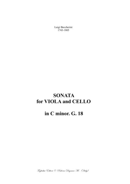 Free Sheet Music Boccherini Sonata For Viola And Cello In C Minor G 18 Arr By Renato Tagliabue