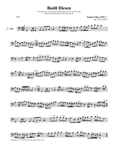 Free Sheet Music Bodil Diesen Bass Solo