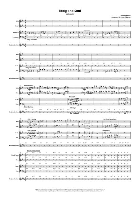 Body And Soul For Jazz Combo Sheet Music