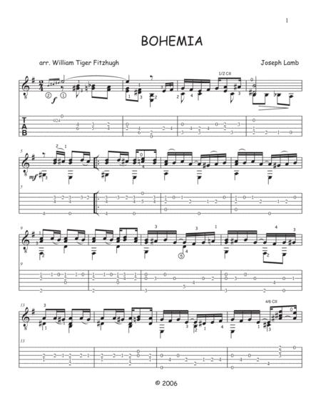 Free Sheet Music Bohemia Tab