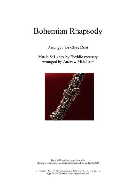 Bohemian Rhapsody Arranged For Oboe Duet Sheet Music