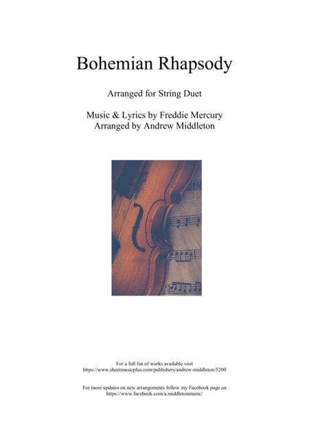 Bohemian Rhapsody Arranged For String Duet Sheet Music