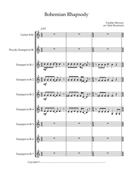 Free Sheet Music Bohemian Rhapsody For 8 Trumpets