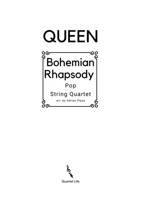 Free Sheet Music Bohemian Rhapsody Queen String Quartet