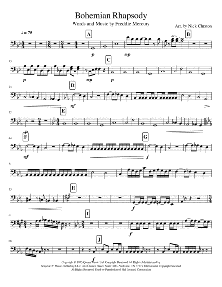 Bohemian Rhapsody String Ensemble 2nd Cello Sheet Music