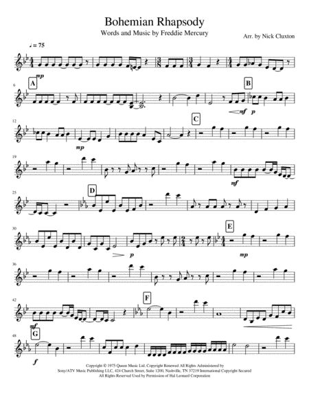 Bohemian Rhapsody String Ensemble 2nd Violin Sheet Music