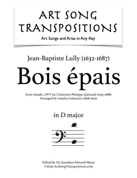 Free Sheet Music Bois Pais Transposed To D Major Bass Clef